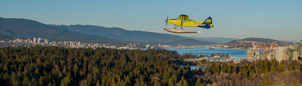 Harbour Airplane flying over Vancouver
